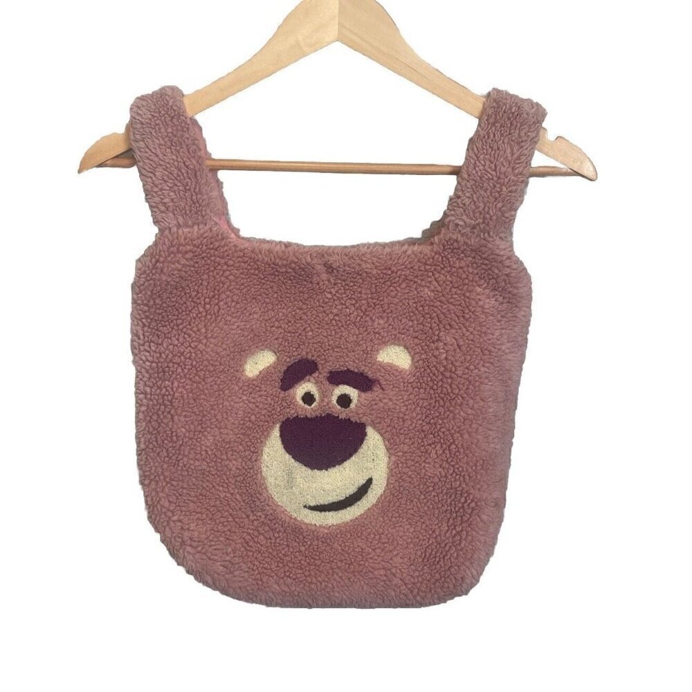 Disney Toy Story Miniso Lotso Plush Handbag Pixar Bear Tote Furry Bag